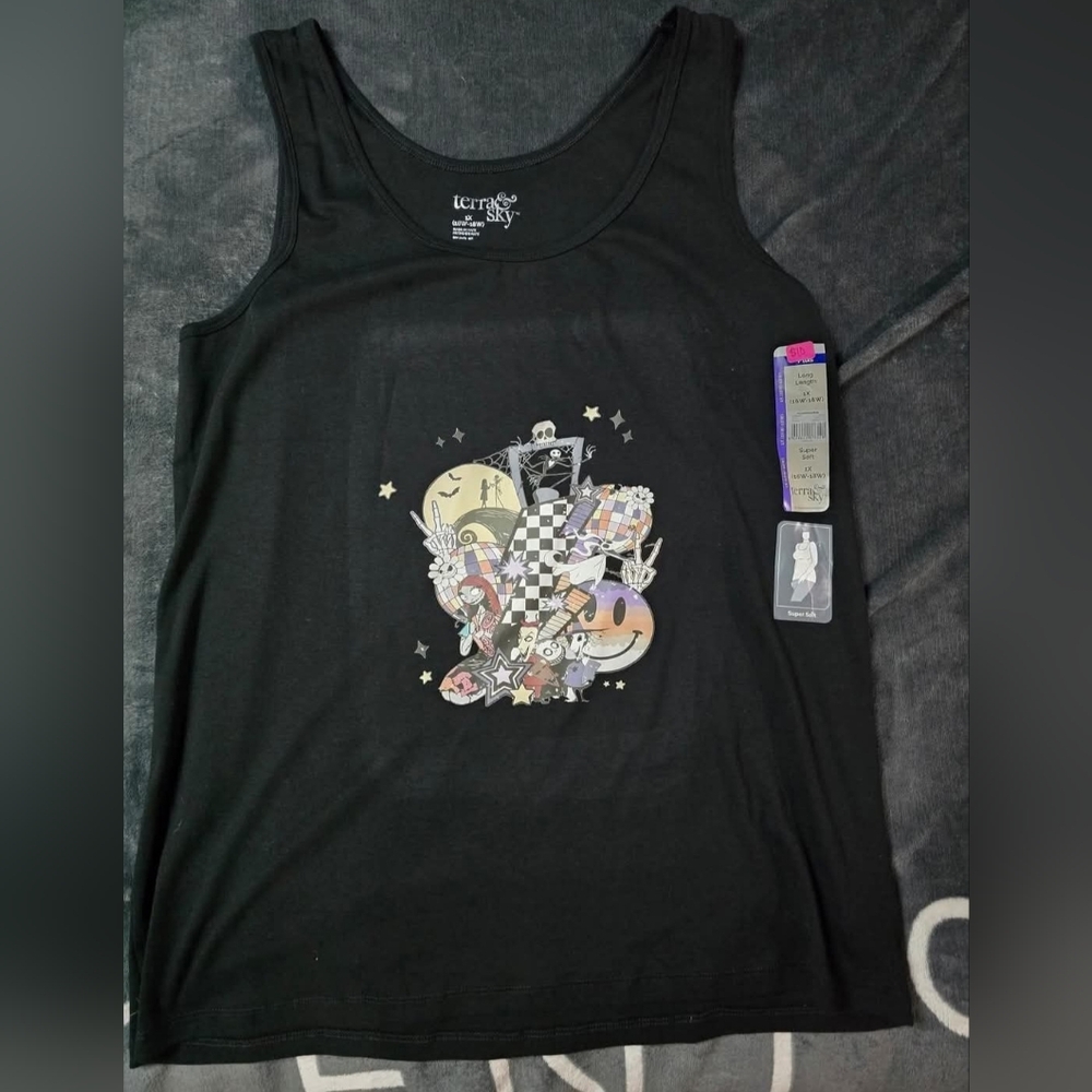 Women's Black Graphic Tank Top